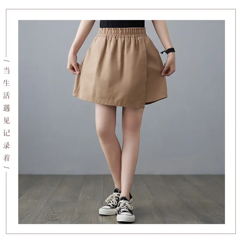 Women Solid Beige Shorts 2025 Summer — feature 16