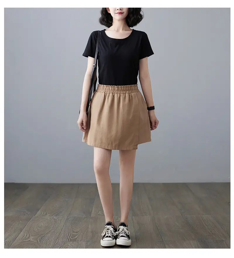 Women Solid Beige Shorts 2025 Summer — feature 21