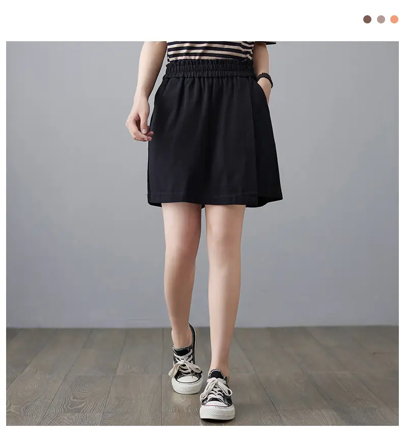Women Solid Beige Shorts 2025 Summer — feature 24