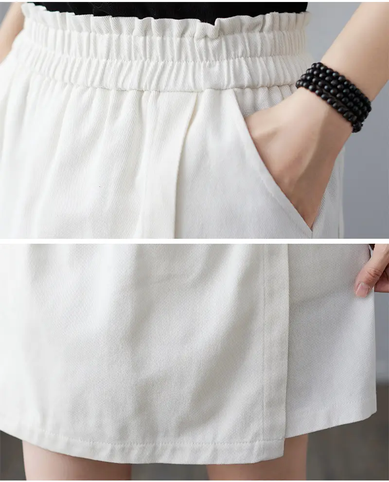 Women Solid Beige Shorts 2025 Summer — feature 29