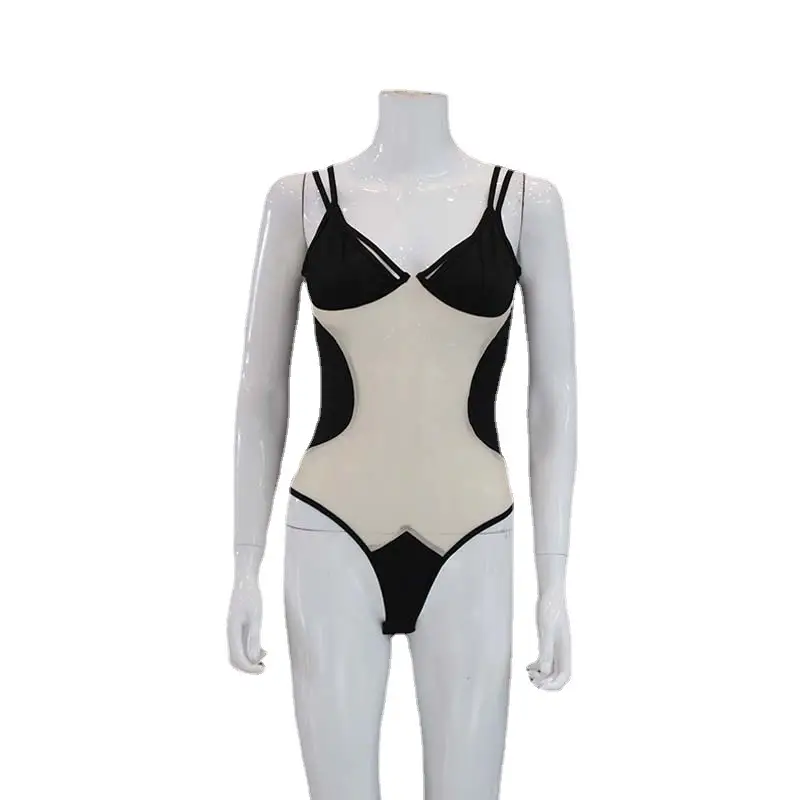 Women's Black Mesh Spliced Suspender Top High Elastic Tight Fitting - Image 6