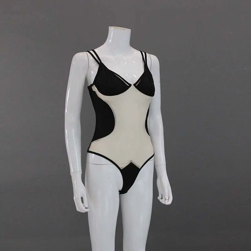Women's Black Mesh Spliced Suspender Top High Elastic Tight Fitting — feature 11