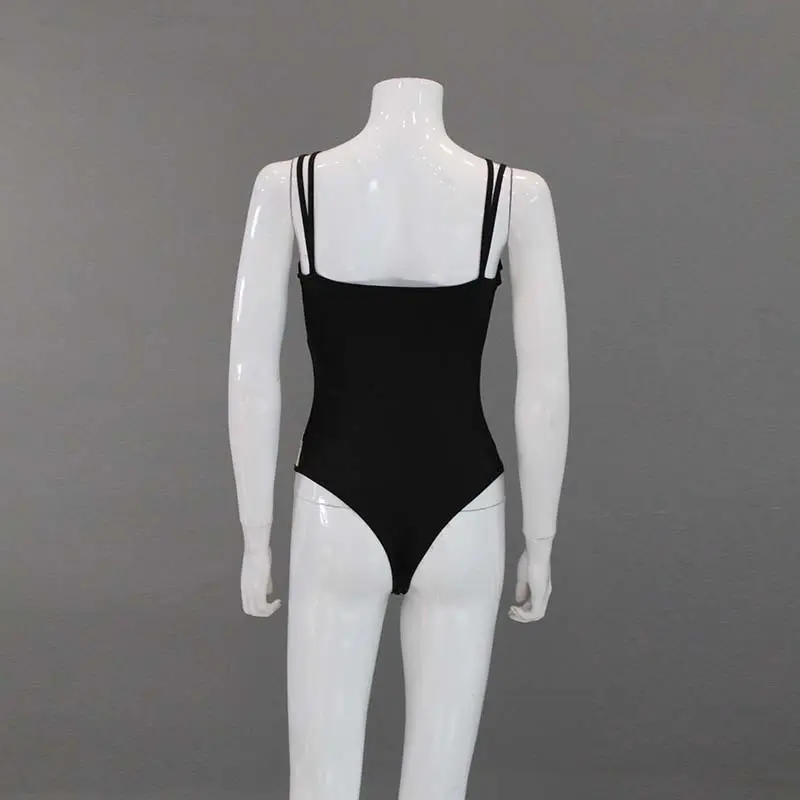 Women's Black Mesh Spliced Suspender Top High Elastic Tight Fitting — feature 12