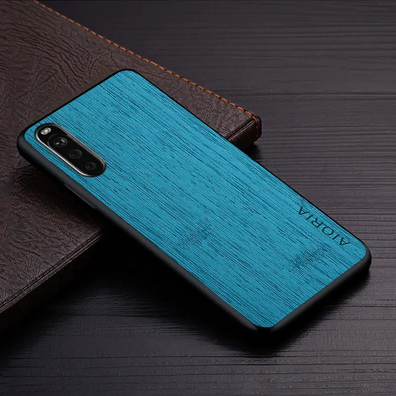 Sony Xperia 10 III Phone Case Blue Wood Texture - Image 5