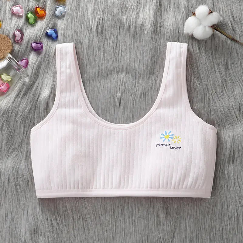 Girls' Adolescent Junior High School Students' Intimates New Tube Top Wire-Free Vest Breathable Cotton Chest-Wrapped Sports Bra