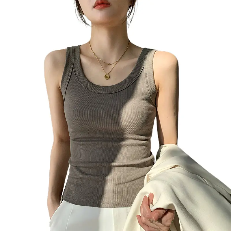 Women Gray Slim Fit Sports Vest Summer - Image 10