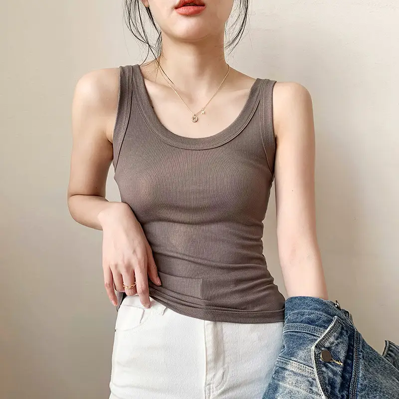 Women Gray Slim Fit Sports Vest Summer - Image 3