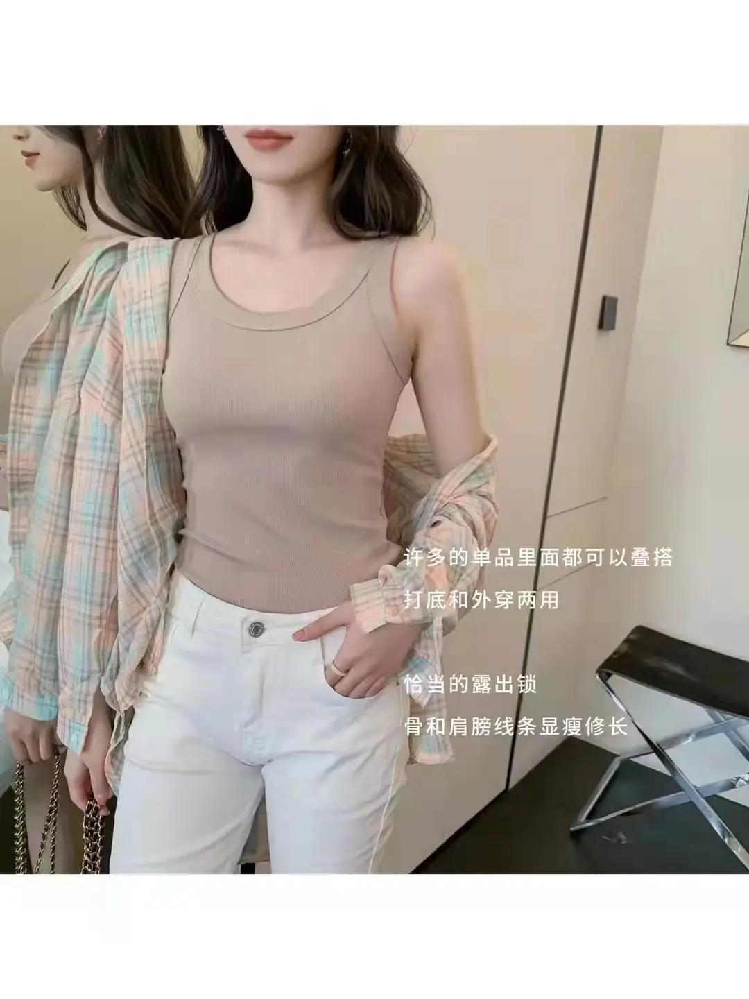 Women Gray Slim Fit Sports Vest Summer - Image 4