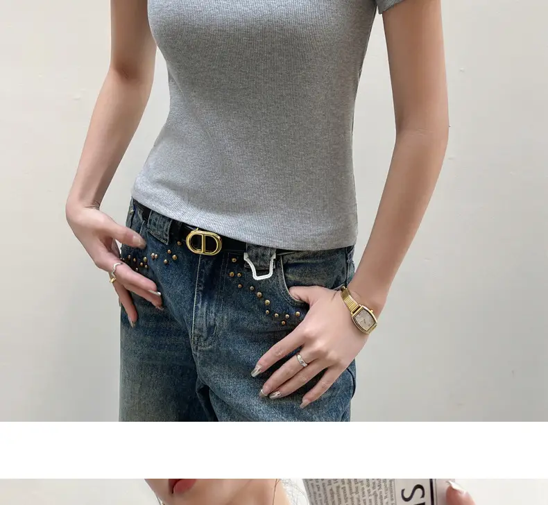 Women Short Sleeve T-Shirt Solid Color Slim Fit Ribbed Cotton — feature 23