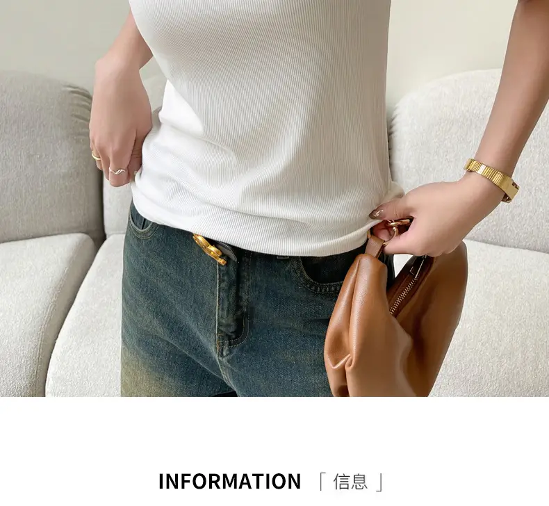 Women Short Sleeve T-Shirt Solid Color Slim Fit Ribbed Cotton — feature 9