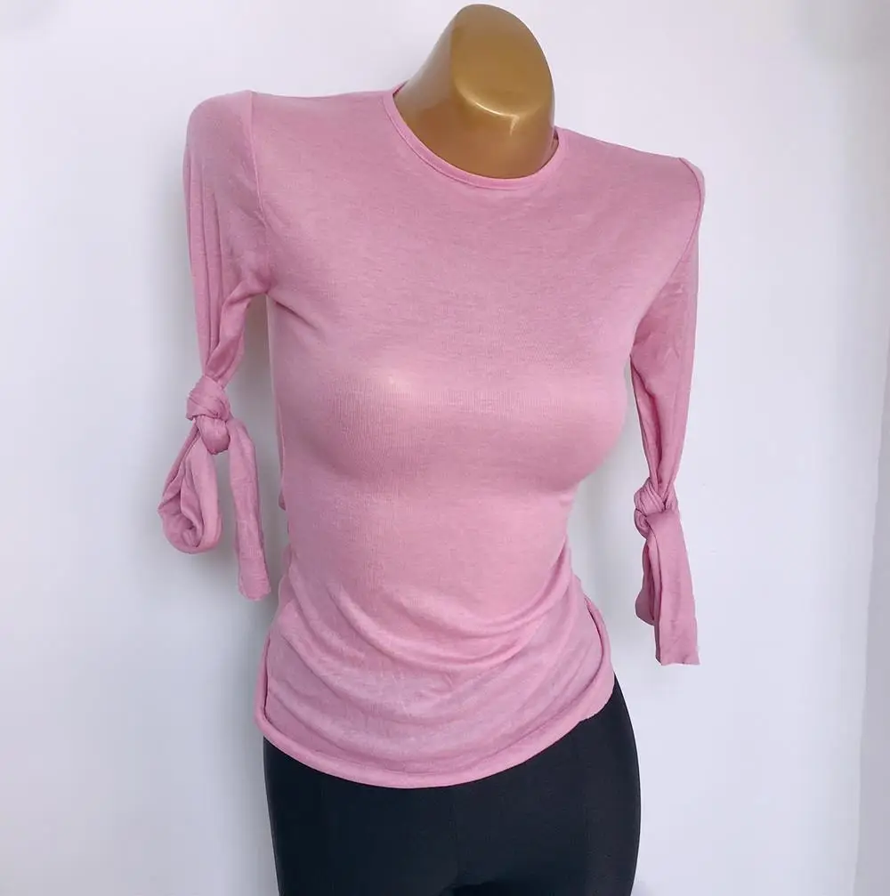 2020 Korean Wear Thin Super Long Sleeve White T-Shirt Top Base Lining Women — feature 4