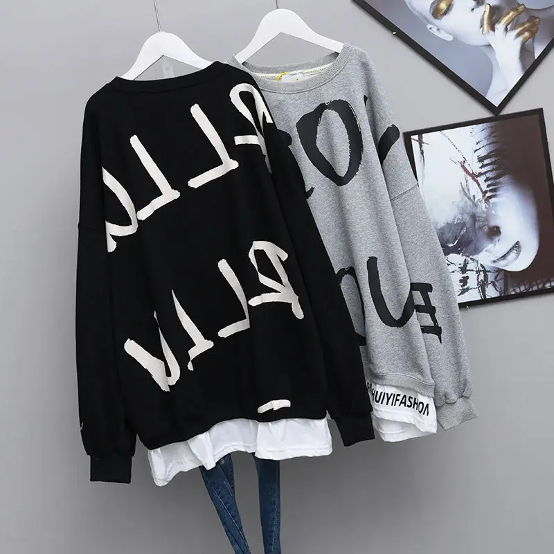 Women Grey Printed Sweatshirt Extra Large 2022