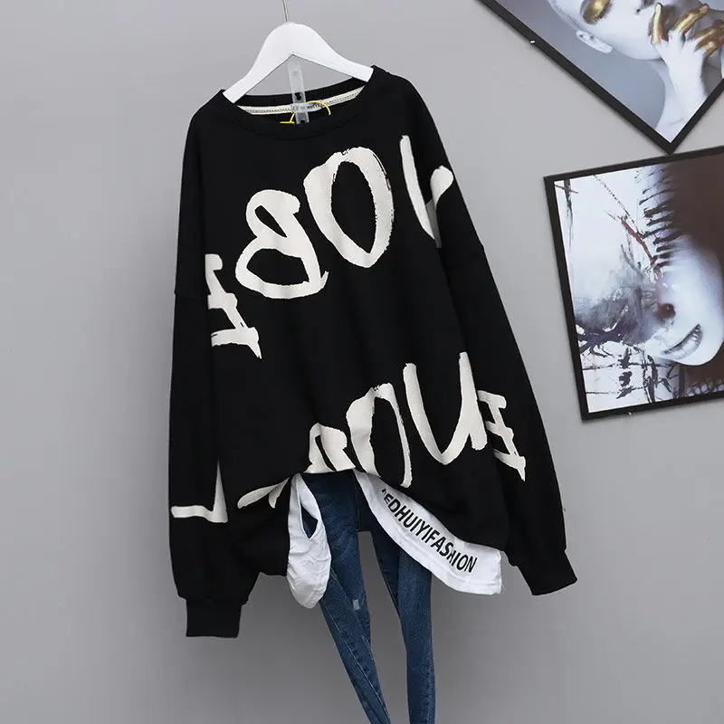 Women Grey Printed Sweatshirt Extra Large 2022