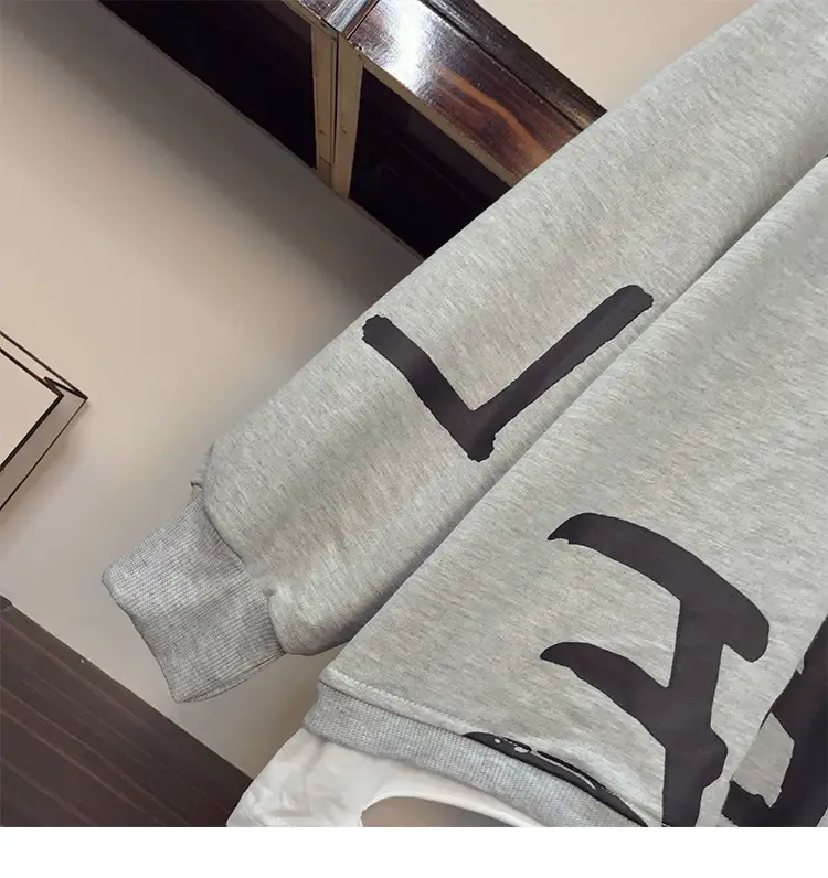 Women Grey Printed Sweatshirt Extra Large 2022 — feature 9