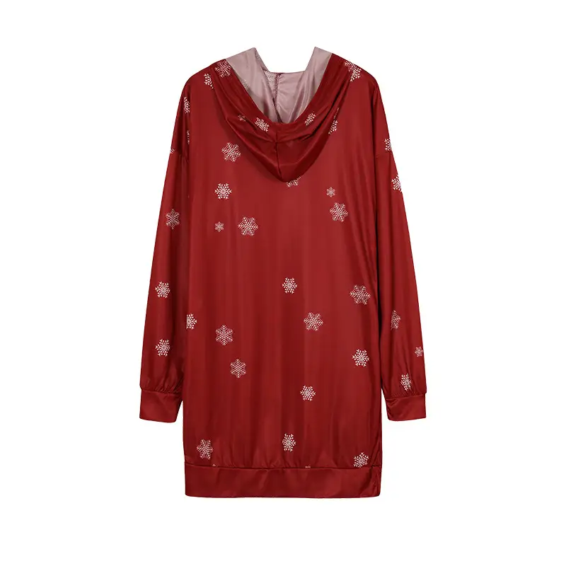 Christmas Elf Print Hooded Vest for Women Black — feature 9