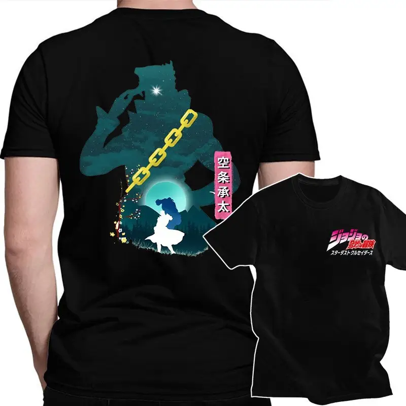 Black JoJo Adventure Short Sleeve T-Shirt for Men - Image 3