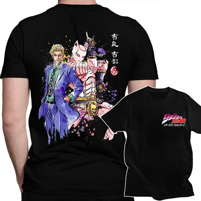 Black JoJo Adventure Short Sleeve T-Shirt for Men - Image 6