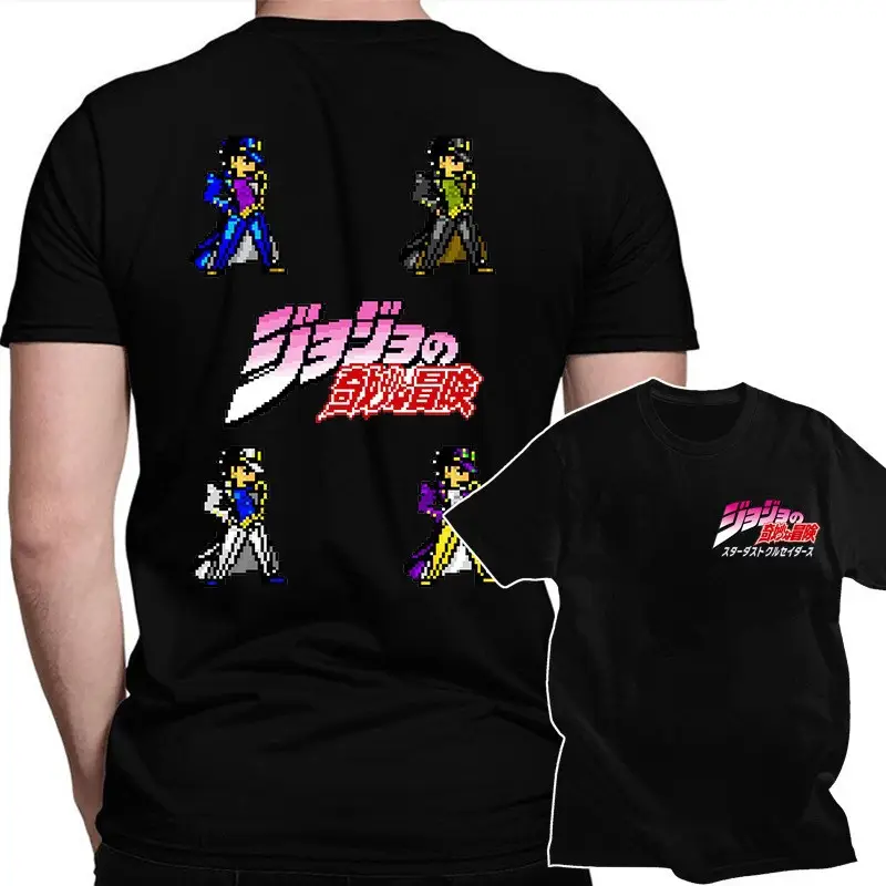 Black JoJo Adventure Short Sleeve T-Shirt for Men - Image 8