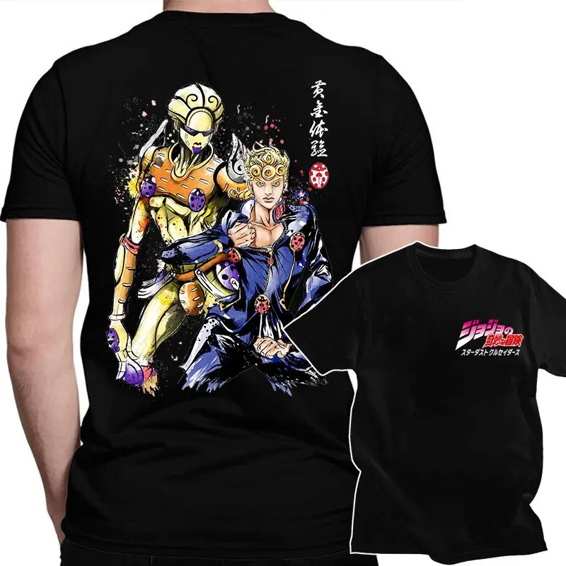 Black JoJo Adventure Short Sleeve T-Shirt for Men - Image 9