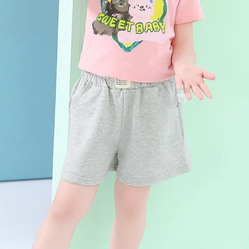 Girls Grey Shorts with Pink T-Shirt Set 2024 Summer - Image 6
