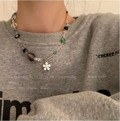 Pink Bunny Rainbow Cartoon Necklace for Women