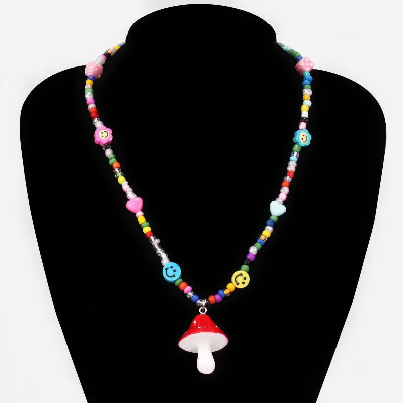Pink Bunny Rainbow Cartoon Necklace for Women