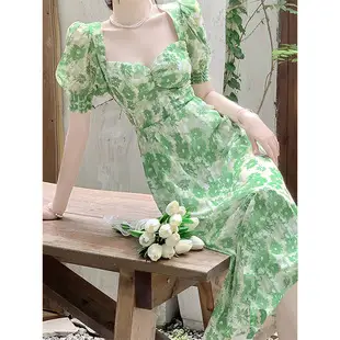 Women's White Chiffon Floral Waist Slimming Dress — feature 12