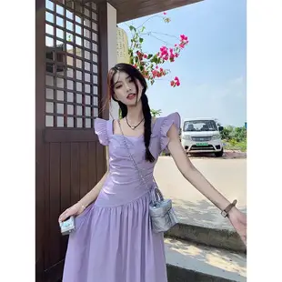Women's White Chiffon Floral Waist Slimming Dress — feature 27