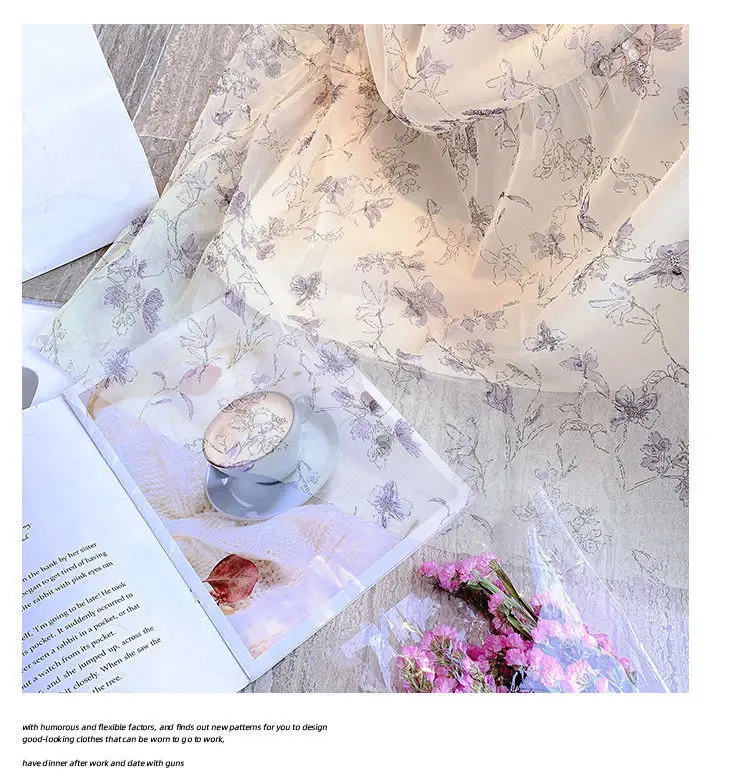 Women's White Chiffon Floral Waist Slimming Dress — feature 43