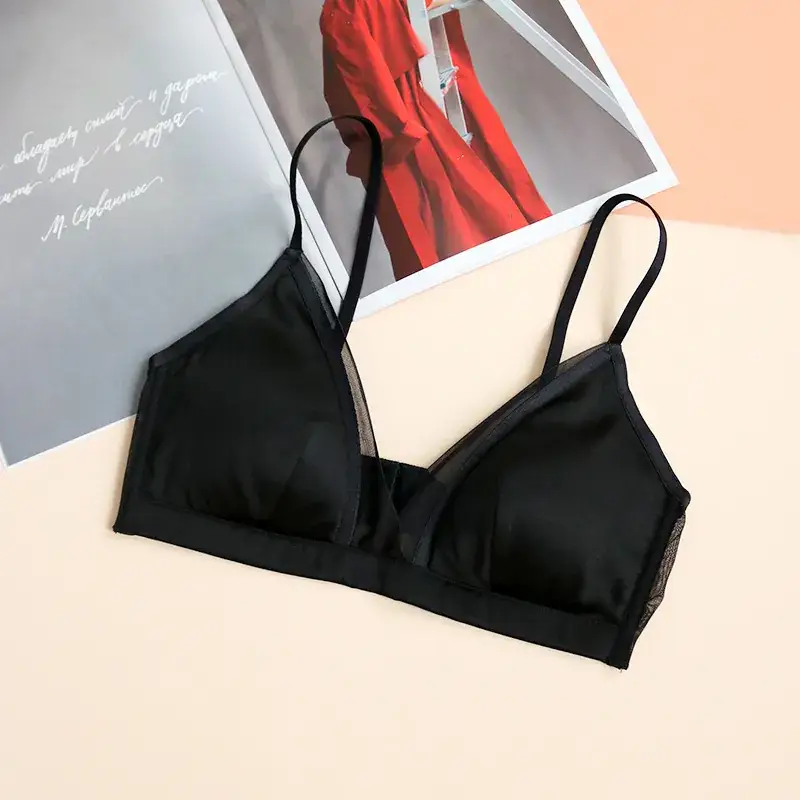 Luxury Silk Satin Bra Small Underwear
