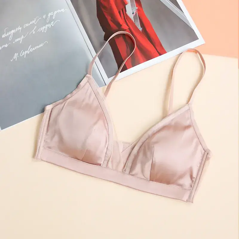 Luxury Silk Satin Bra Small Underwear