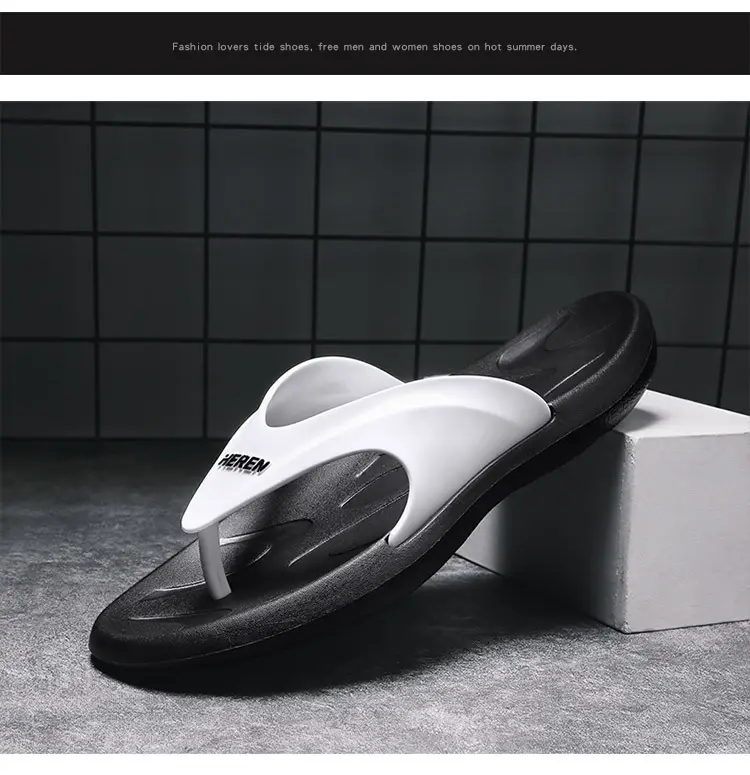 2025 Men's White Flip-Flops Large Summer Slippers — feature 11
