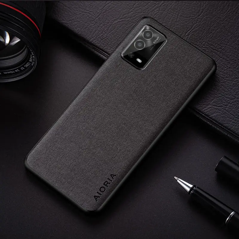 Oppo A55 Mobile Shell with Flannel Fabric Cover
