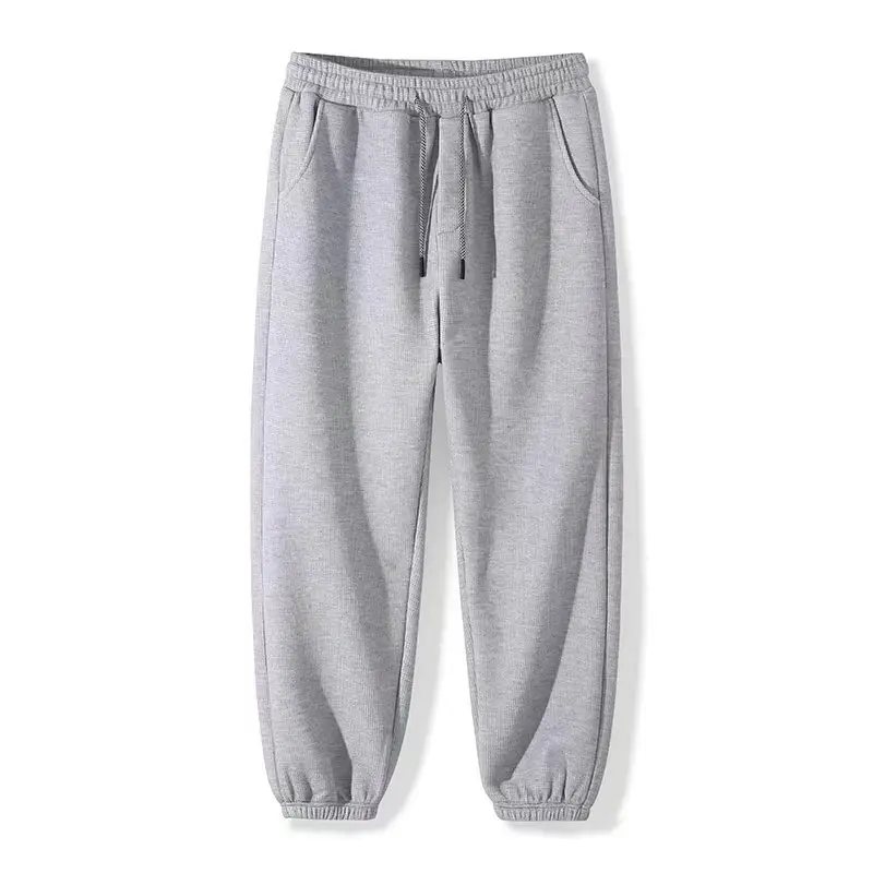 Women's Grey Waffle Knit Jogger Pants Slimming Casual