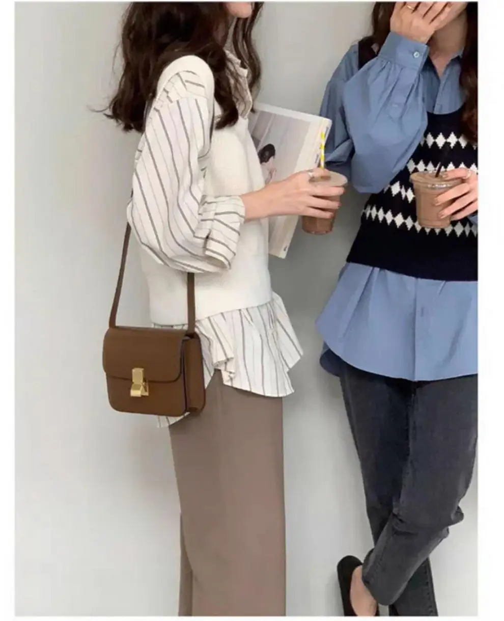 Korean Style Striped Cardigan Top with Long Sleeves — feature 10
