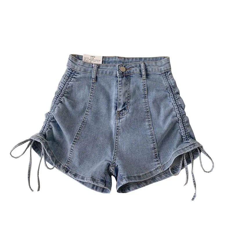 Women Denim Drawstring Shorts A-Line 2025