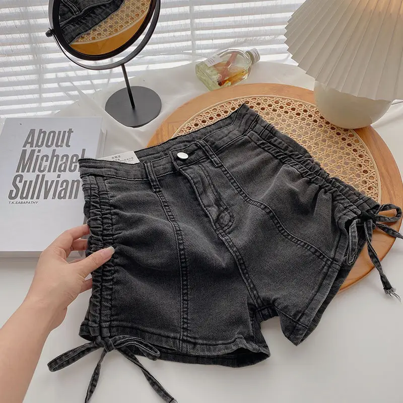 Women Denim Drawstring Shorts A-Line 2025