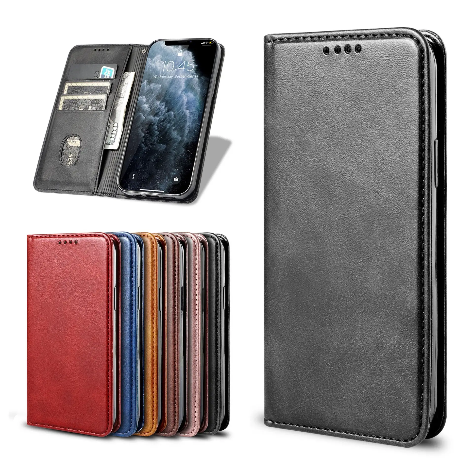 Magnetic Leather iPhone Case with Card Slot & Flip Protection - Image 9