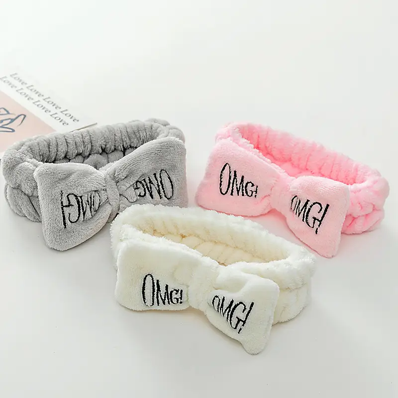 Embroidered Bear Hair Band with Soft Fleece - Image 25
