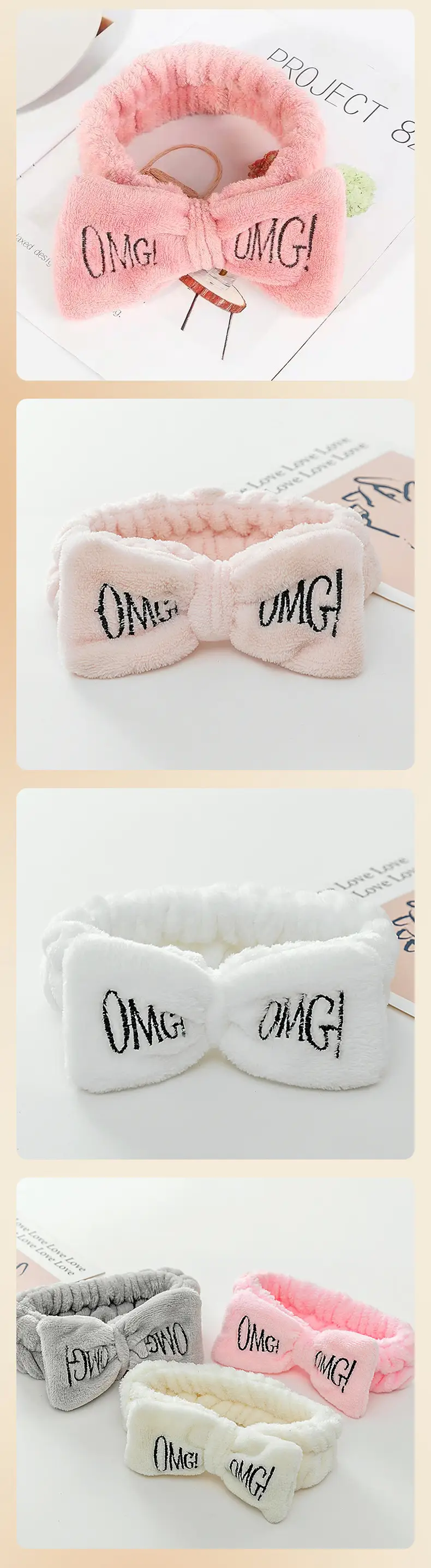Embroidered Bear Hair Band with Soft Fleece — feature 12