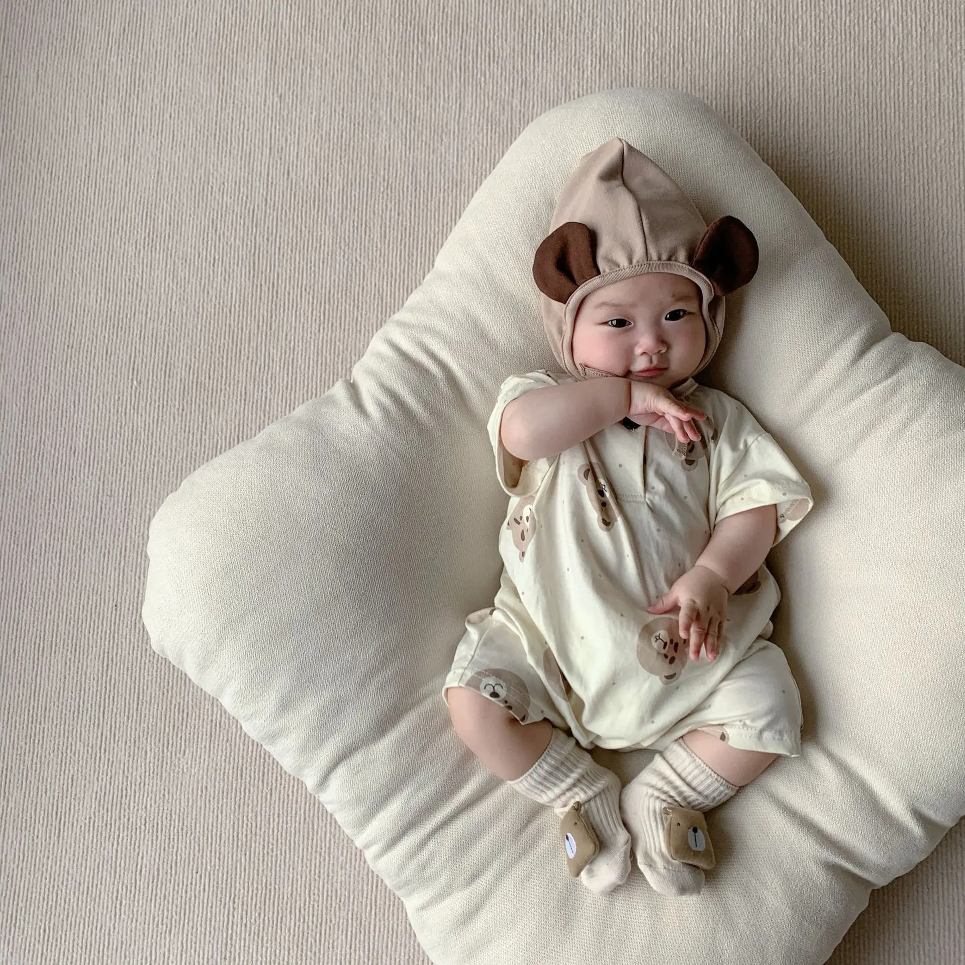 2025 Korean Style Bear Print Baby Jumpsuit Suit - Image 4