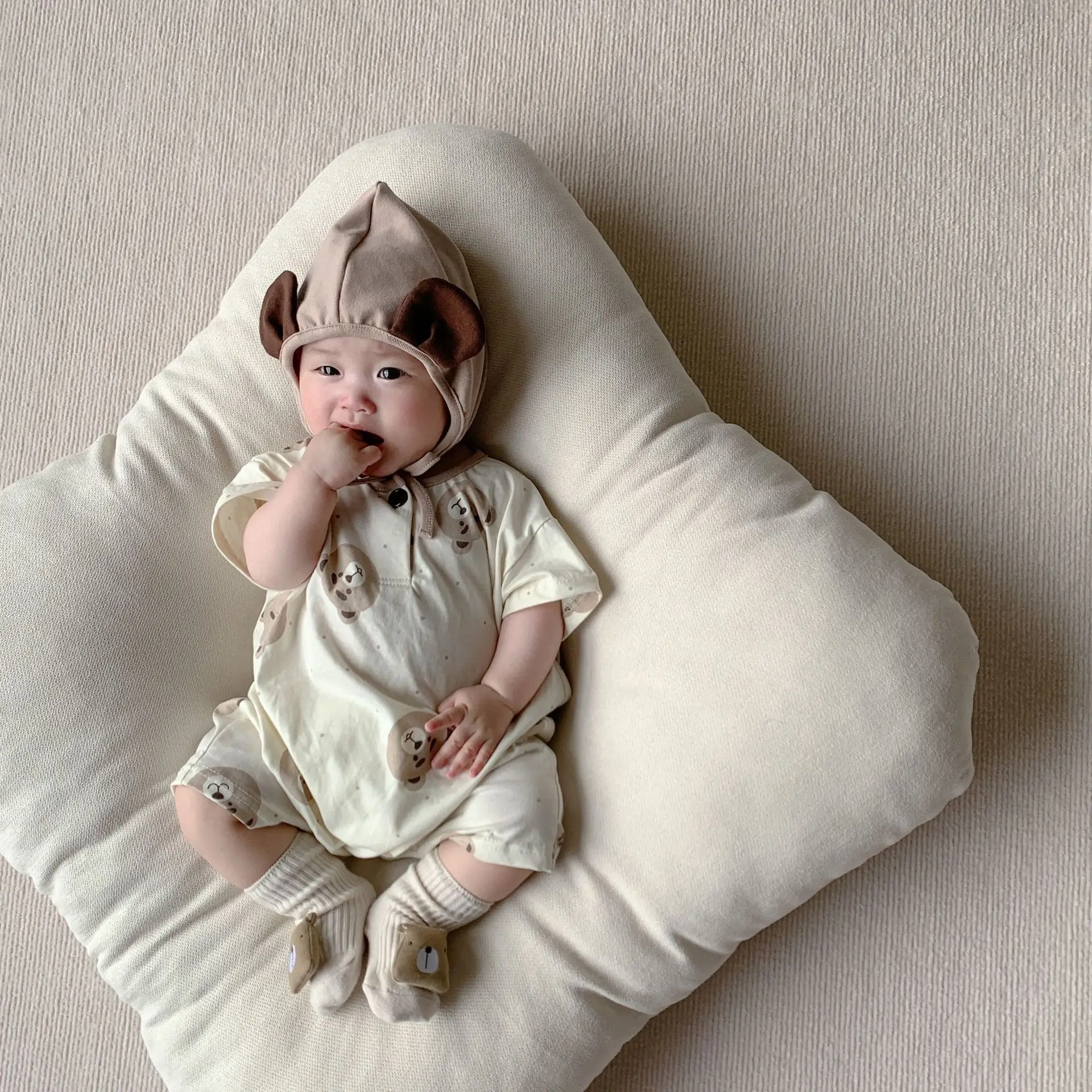 2025 Korean Style Bear Print Baby Jumpsuit Suit - Image 5