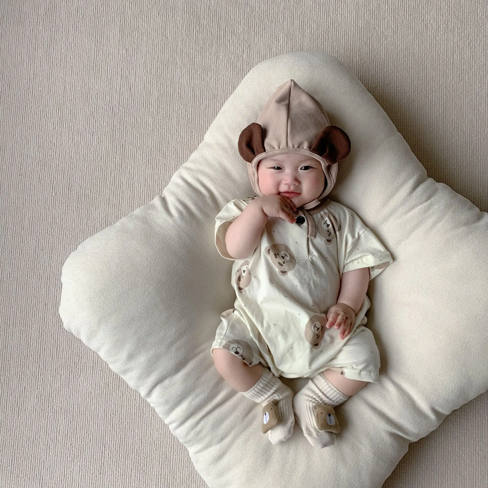 2025 Korean Style Bear Print Baby Jumpsuit Suit - Image 6