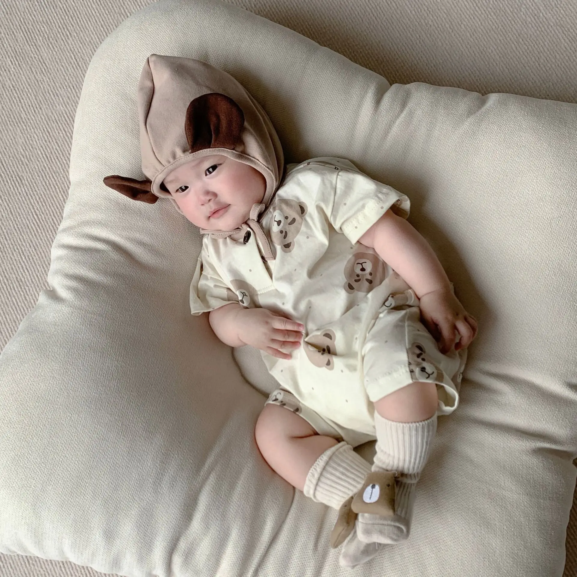 2025 Korean Style Bear Print Baby Jumpsuit Suit — feature 25
