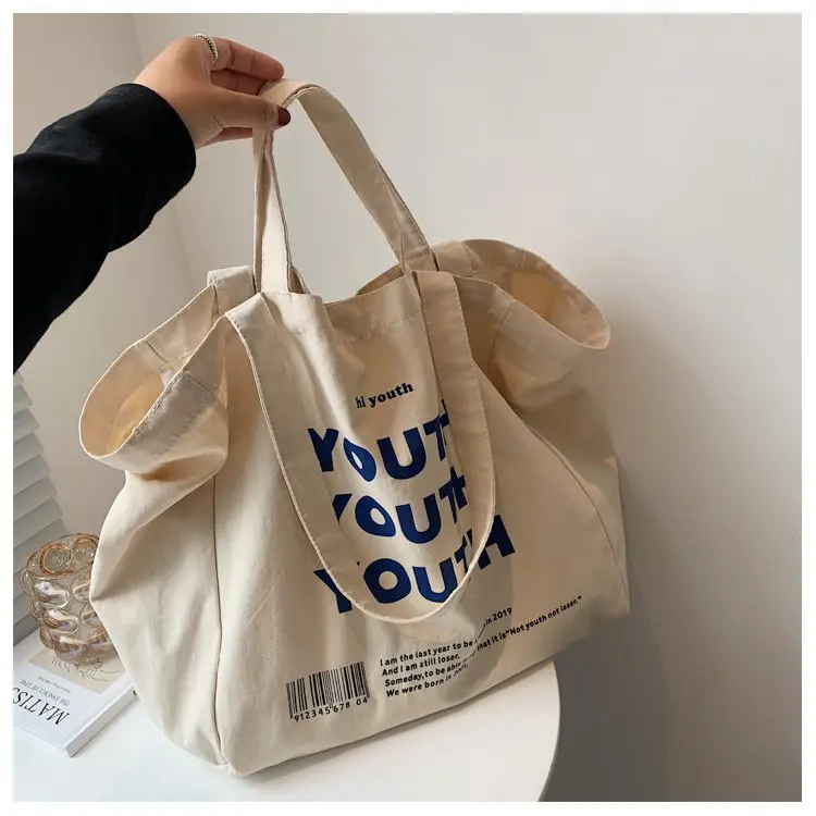 Women Canvas Tote Bag Youth Print Large Capacity — feature 19