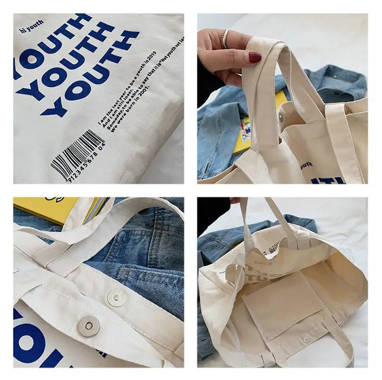 Women Canvas Tote Bag Youth Print Large Capacity — feature 24