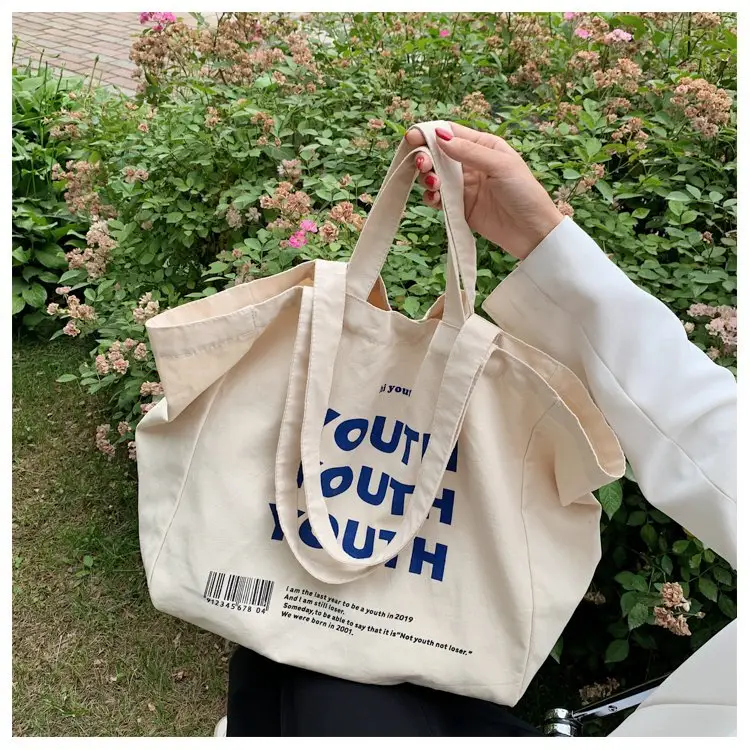Women Canvas Tote Bag Youth Print Large Capacity — feature 30