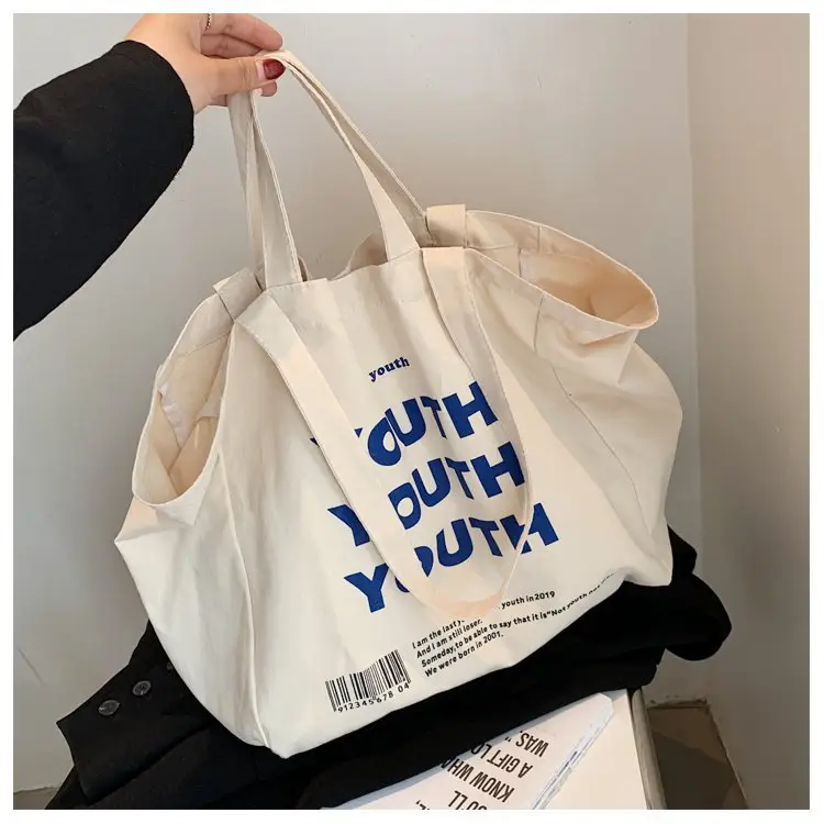 Women Canvas Tote Bag Youth Print Large Capacity — feature 34