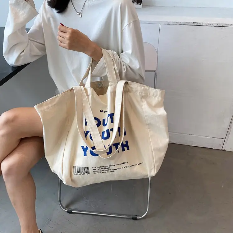 Women Canvas Tote Bag Youth Print Large Capacity — feature 40