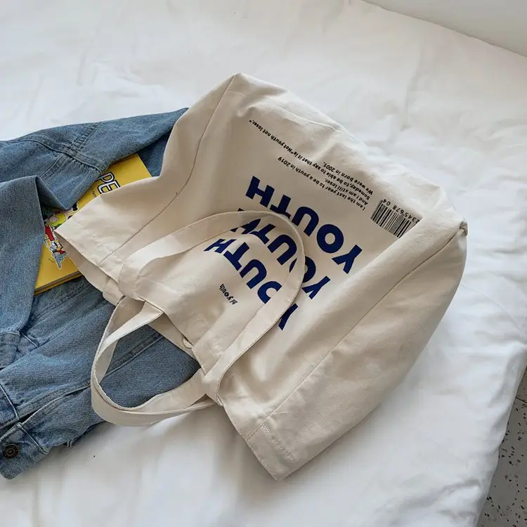Women Canvas Tote Bag Youth Print Large Capacity — feature 42